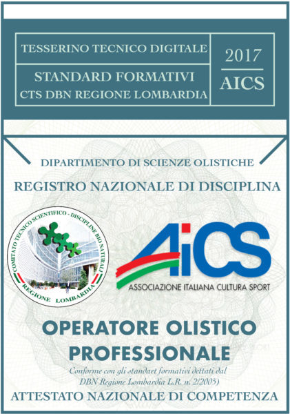 Tesserino tecnico digitale AICS e CTS DBN Regione Lombardia